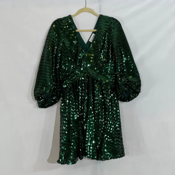 green tinsel dress Tinsel Shift Green Dress – Makiti main image 0